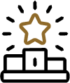Icon of a star shining above a victory podium.